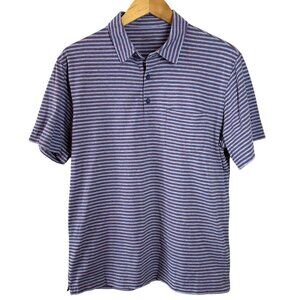 Patagonia Men’s Organic Cotton Blue Red Stripe Polo Shirt Size Medium